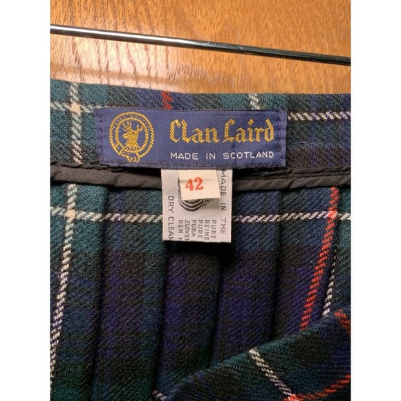 Vintage Clan Laird Women Wool Scottish Tartan Plaid Skirt Size 42 UK Size Pin - Picture 7 of 9